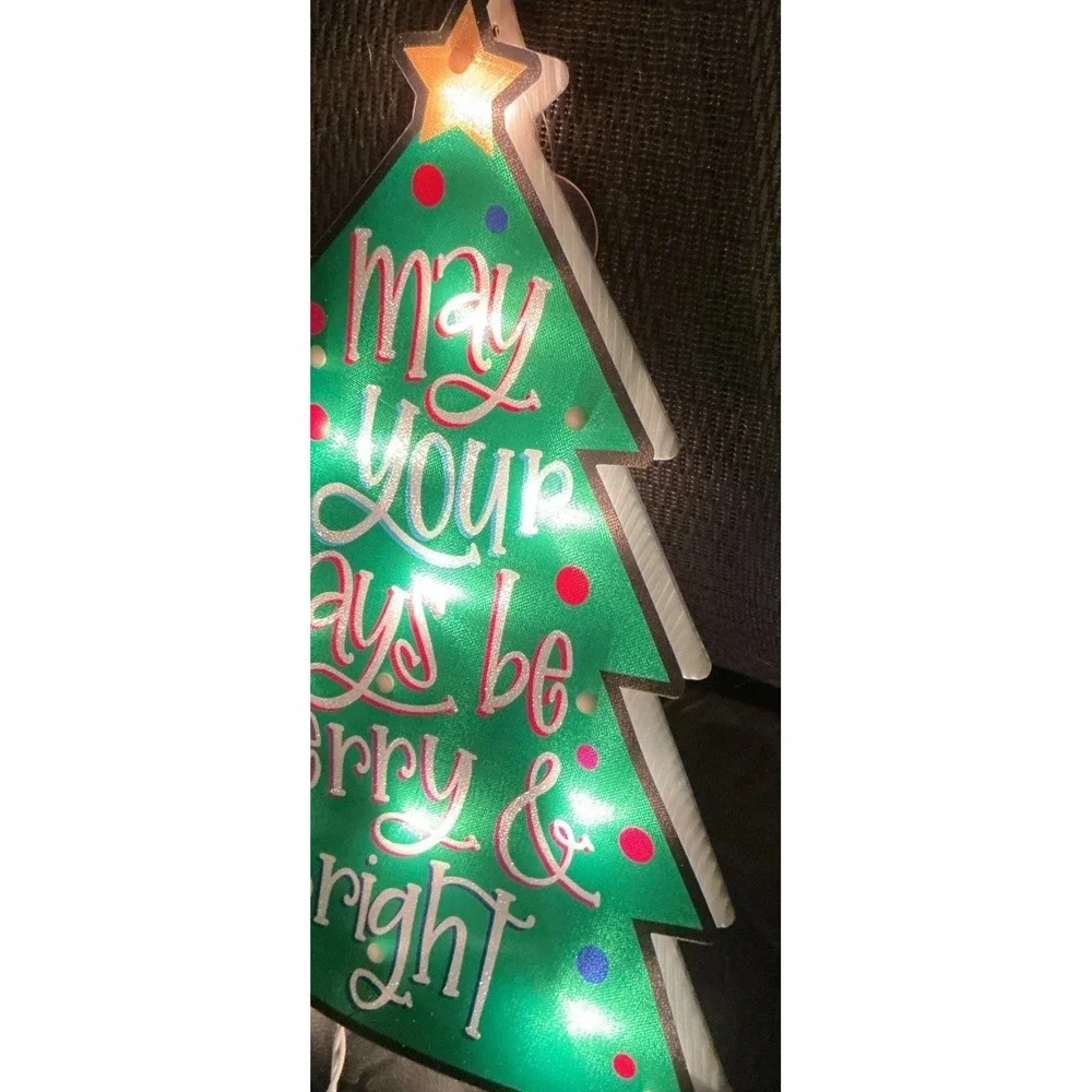 Holiday Time‎ Shimmer Tree Widow Christmas Window Decoration, Light Up
